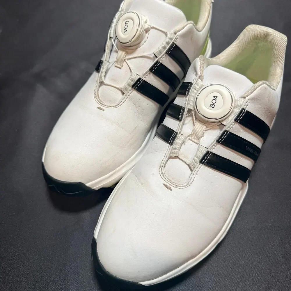 Adidas Junior Tour360 24 BOA Golf Shoes IF0268 White Black Green Spark Size 5